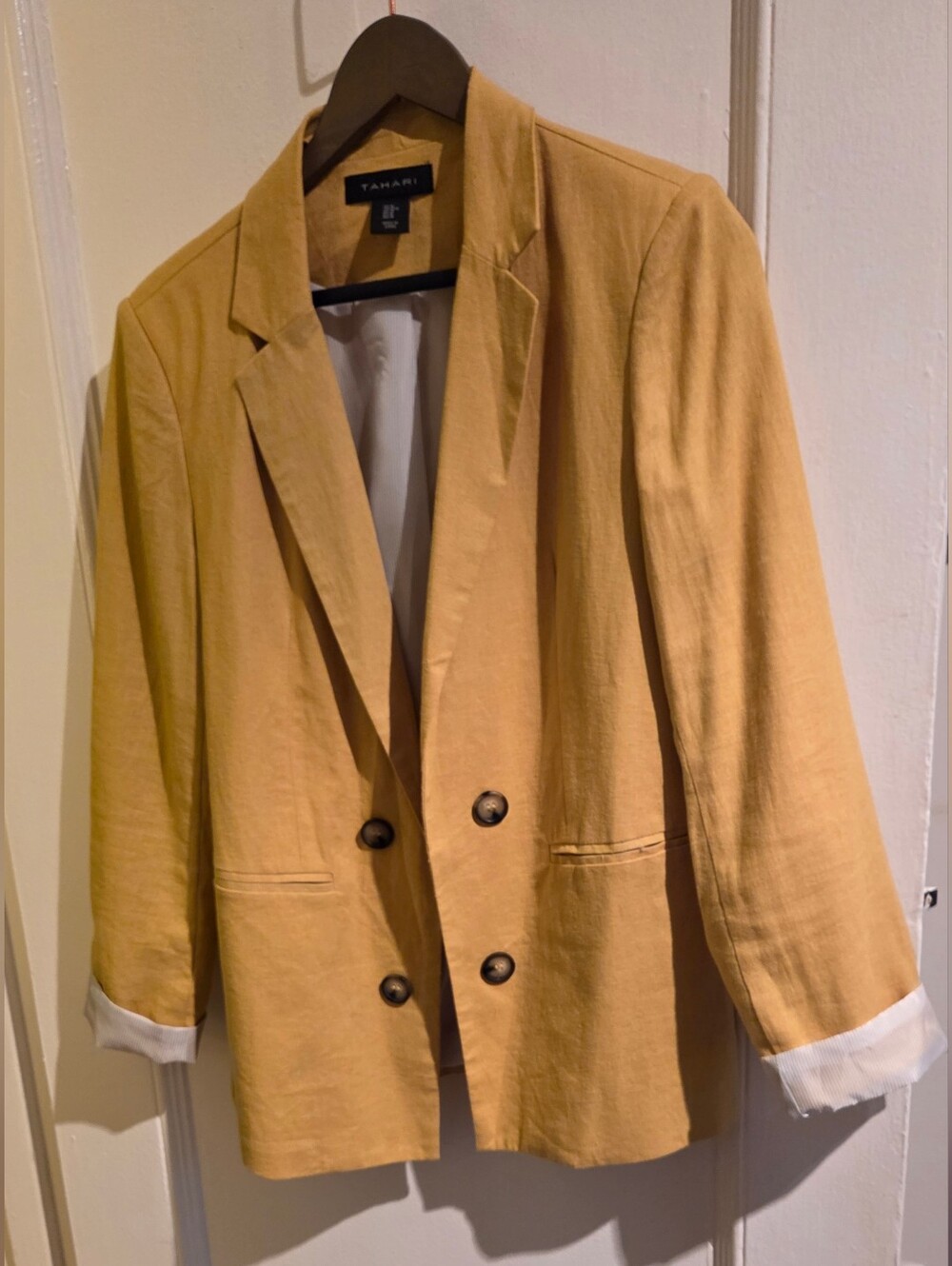 Tahari Yellow Double-Breasted Women's Blazer